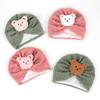 Winter Thermische Baby Mütze Jungen Mädchen Indien Turban Hüte Kinder Kleinkind Knotenmützen Beanies Ins Bären Kopfwickel Foto Requisiten