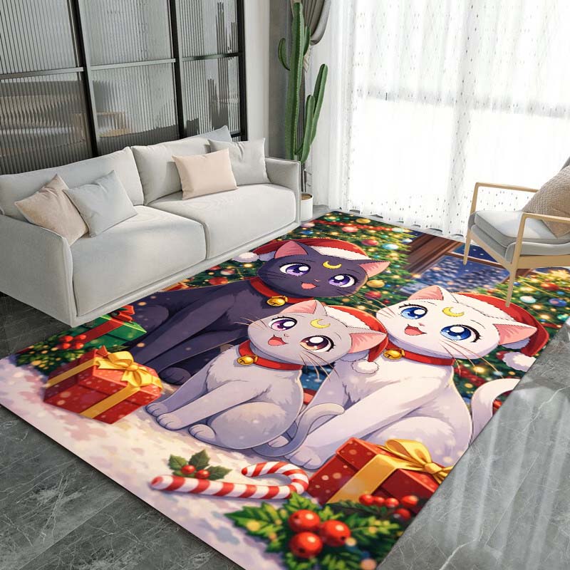 3DPretty Guardian Sailor Moon Pattern Rug, Non-slip Floor Mat, Suitable for Children's Playrooms, Bedrooms, Crawling Mats, Stain