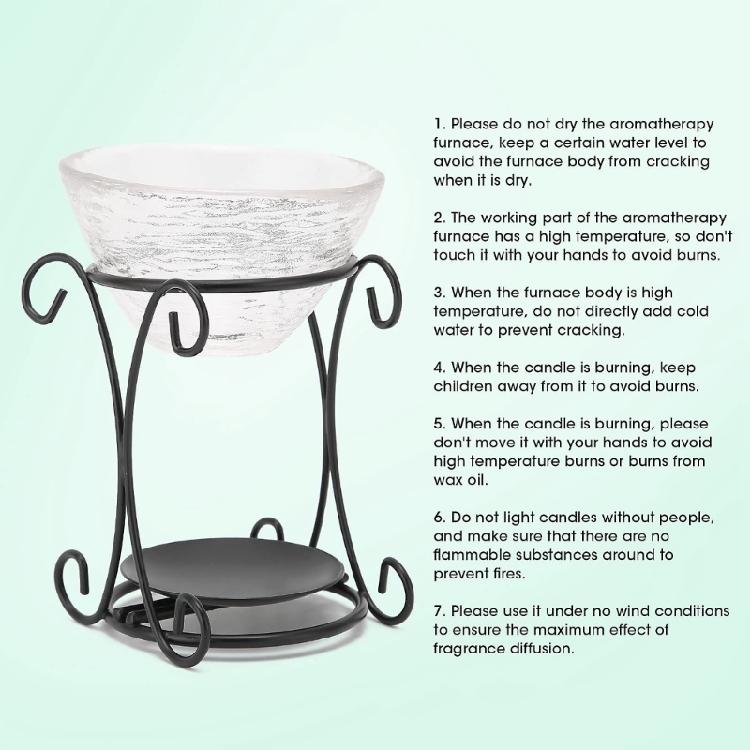 Modern Home Decorative Essential Oil Warmer With Glass Plate And Elegant Metal Frame For Warm Ambiances Creation