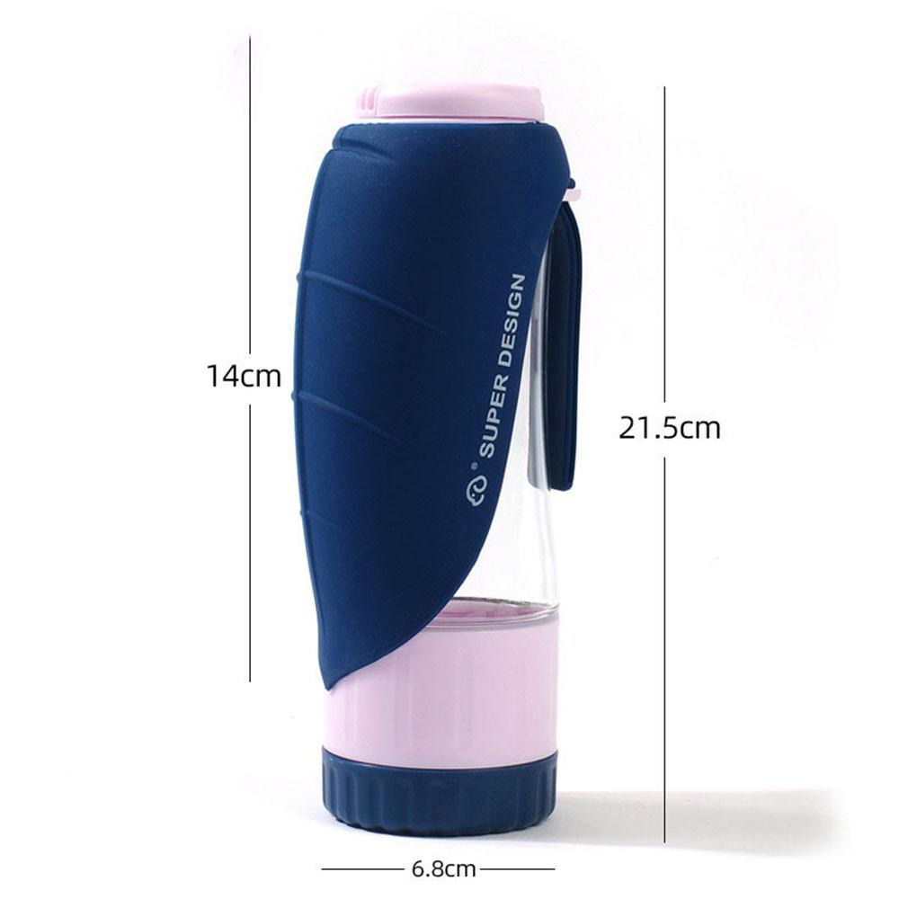 580ml Dog Water Bottle for Walking, Pet Water Dispenser Feeder Container Portable with Drinking Cup Bowl Outdoor Hiking, Travel