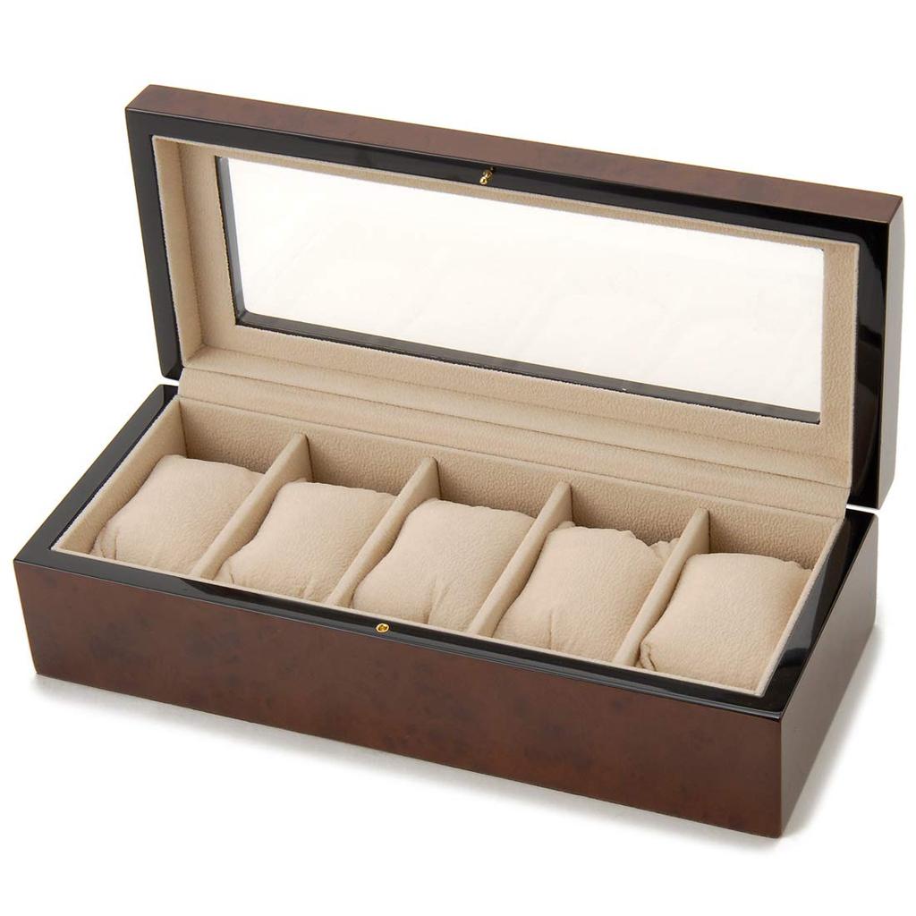 Royal Hausen Watch Storage Watch Collection Display Brown Holds 5 Watches Case, Case, Wood,