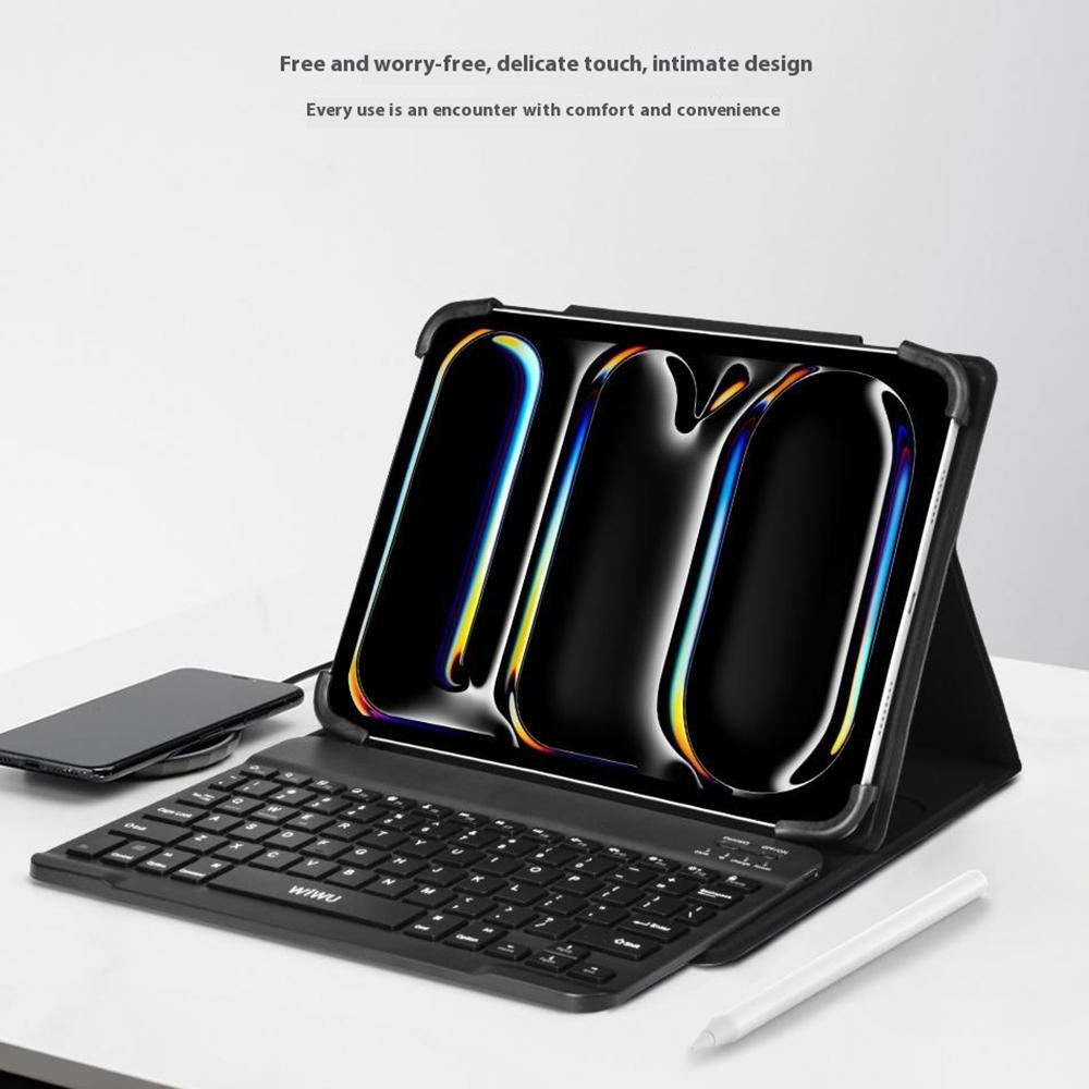 

WIWU W-UK001BLK9 Bluetooth-compatible Keyboard Case for iPad 7-11 inch Universal Leather Case Stand A