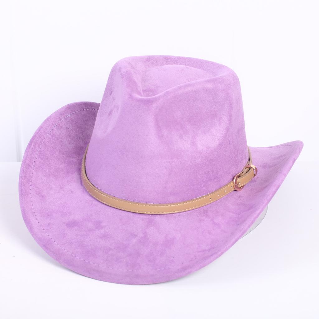 Popular European and American classic suede western cowboy hat men's and women's fashion LO style peach heart cowboy hat