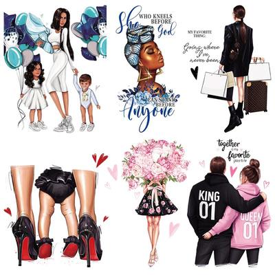 Moda mulher menina transferência de ferro menino camiseta remendo lágrima quente diy novos vestidos de transferência térmica jean adesivos térmicos ótima mãe