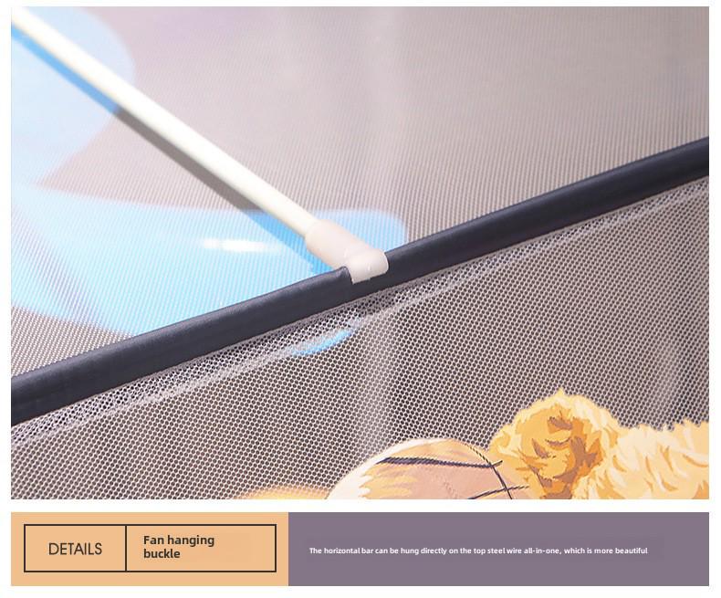 Mongolian Yurt Mosquito Net Tent - Foldable, Free Installation, Mosquito-Proof for Dormitory Bunk Bed with Three Doors