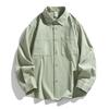 Spring New Men's Lapel Loose Korean Version Washed Shirt Cotton Sports Casual Long Sleeves