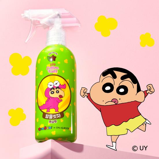 On the body, let's wash our feet, Cotton Foot Shampoo 385ml, Crayon Shin-chan Edition, choose 1 of 2 flavors (Peach/Mint Chocolate)