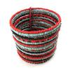 Les Trésors De Lily [N0691] - Designer Bracelet 'Katmandou' Black Red Turquoise