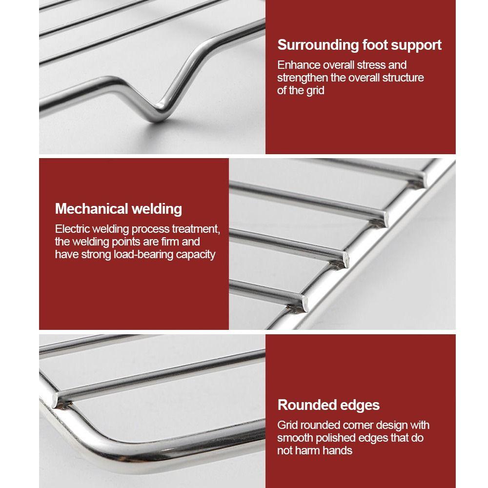 New Stainless Steel Cooling Rack Non-stick Silver BBQ Tray Baking Tray