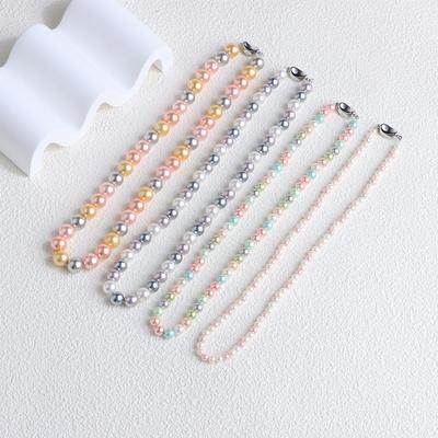 Premium Sinnesperlen Perlenkette Bonbonfarbe Perlen Schlüsselbein Kette Barrenverschluss Blogger Gleiche Kette