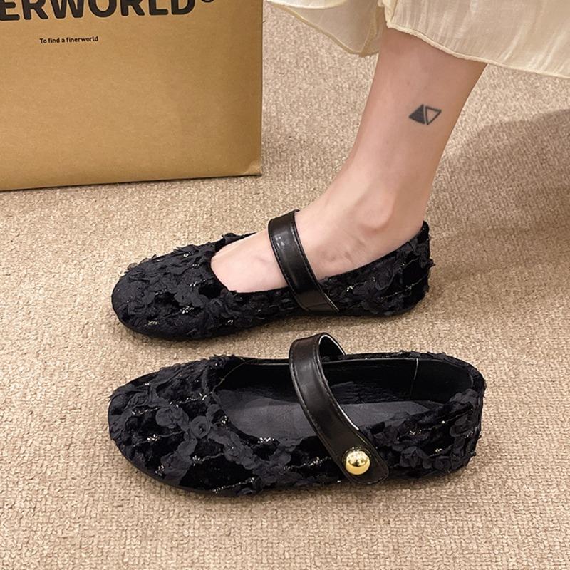 

2024 Spring and Autumn Hot-selling High-quality Fashionable Round Toe Shallow Mouth Fabric Solid Color Women s Flat Shoes 43 чорний