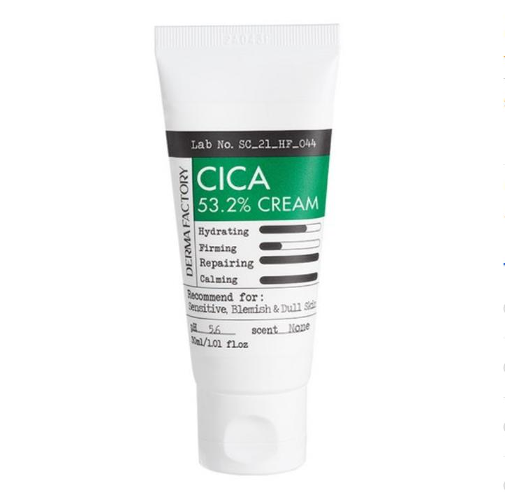 The Derma Factory Cica 53.2% Creme 30ml – Intensive Beruhigung & Hautregeneration