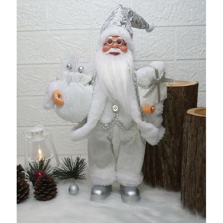 11.8inch Santa Clau Christmas Plastic Figurine Handpainted with Stack of Present