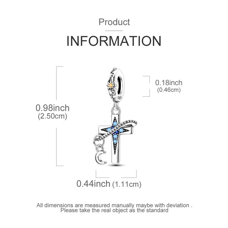 Copper Blue Series Dragon Car Crucifix Charms Beads Fit Original Bracelet Charm Diy Jewelry Pendants Dangle Gift For Woman