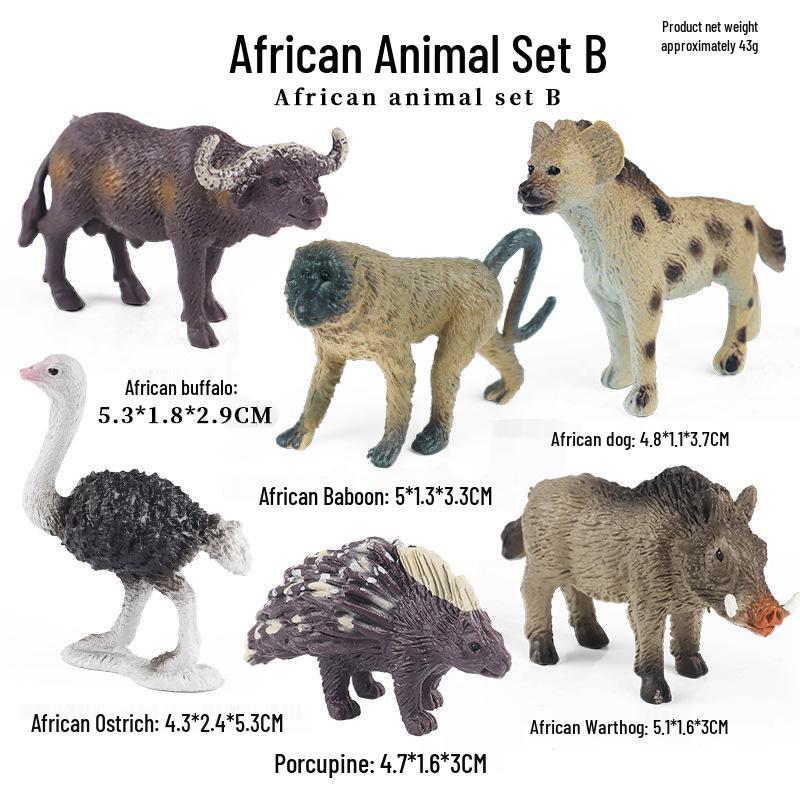 Children's Farm Animal Models Set: Mini Dairy Cow & Wild Animal Simulation Toys