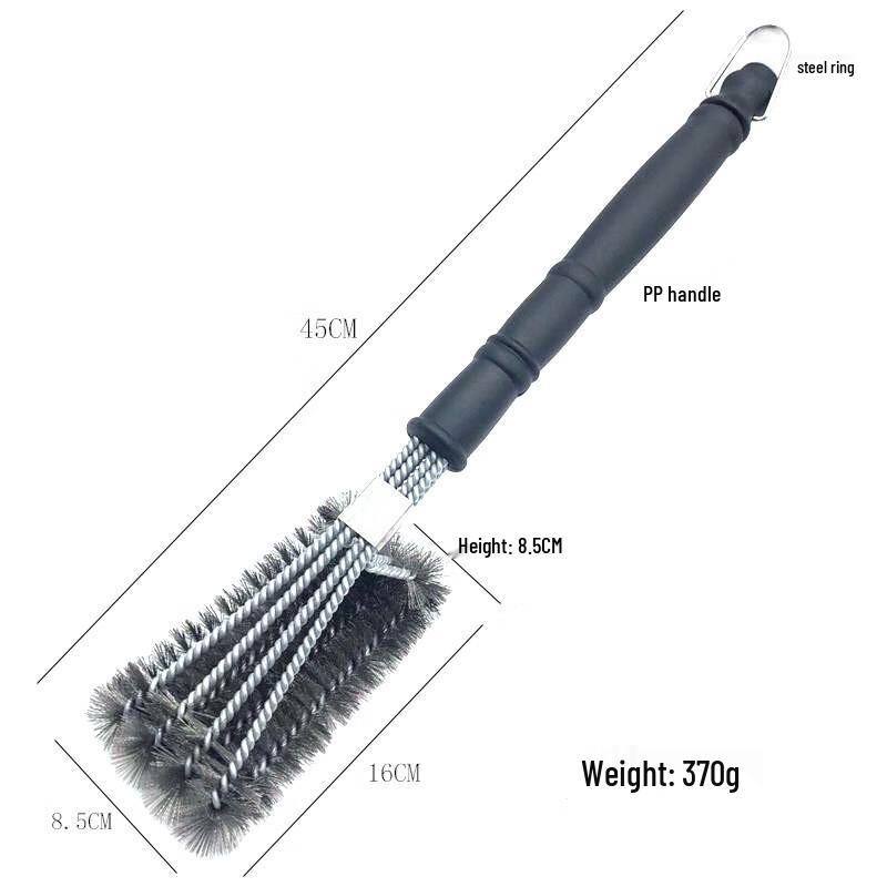 Four-Head Steel Wire BBQ Grill Cleaning Brushes, 2-Pack