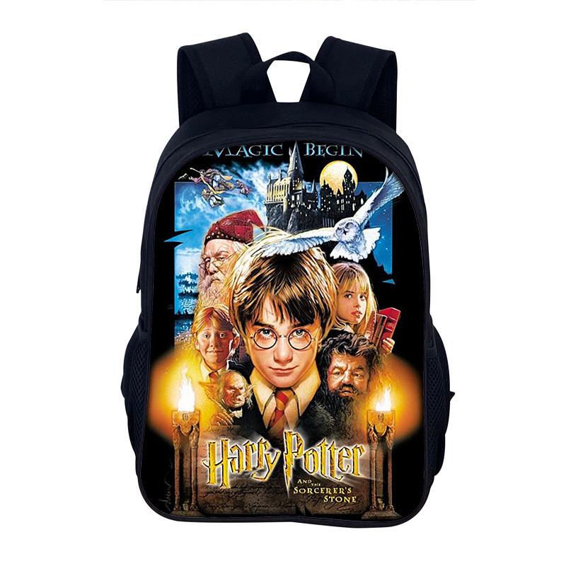Harry Potter Student Backpack Nylon School Bag With Padded Laptop Compartment For Boys And Girls