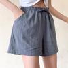 Women Sports Shorts Breathable Solid Color Elastic Waist A-line Loose Exercise Drawstring High Waist Women Shorts Female Clothes