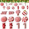 12Pcs Christmas Decoration Woodn Candy Hanging Christmas Tree Pendant Ornaments for Home Decor Party Xmas Navidad New Year Gifts