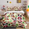 Christmas Dogs with Santa Hats Bedding Duvet Cover Set Duvet Cover Pillowcases  (1*Duvet Cover 2*Pillowcases, Without Duvet Insert)