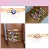 Beautifully Crafted 4 In 1 Set Of Womens Gold Plated Zircon Gemstone Rings