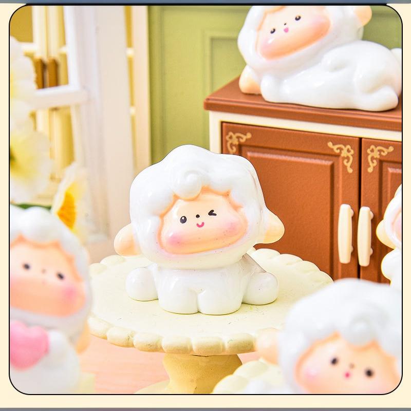 1/6 Pcs Adorable Sheep Car Dashboard Decor Cute Lamb Figurine Auto Center Console Accessory For Women Car Enthusiasts