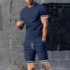 Men's Summer Sport Shorts & Round Neck T-shirt Set, Europe Style