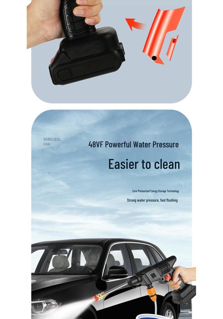 Portable Wireless High-Pressure Car Washer with Lithium Battery for Multifunctional Cleaning and Watering