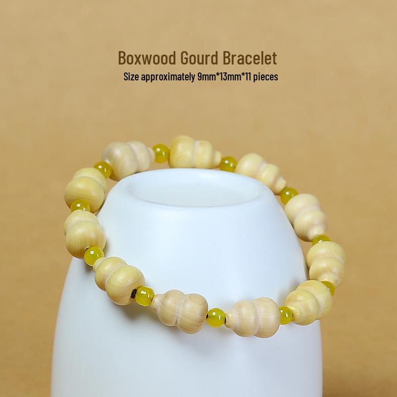 Small Leaf Boxwood Rosary: 108 Solid Wood Buddhist Beads Unisex Bracelet - High Density Sinking Wood