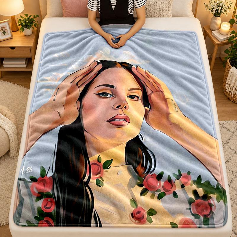 Flanell-DeckeLana Del Rey Warme Weiche Überwurfdecke für den Innenbereich Sofa Bett Wohnzimmer