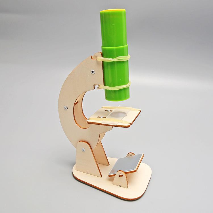 Science Experiment Self-made Microscope Children's Manual Assembled Physical Experiment Material Package Science And Technology Small Making Toys
