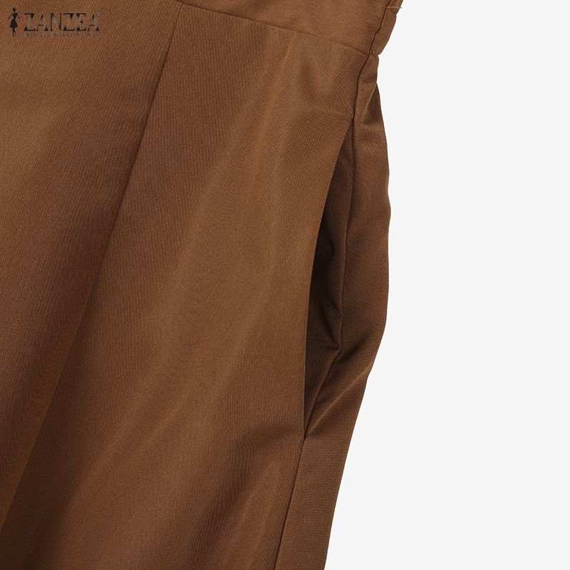 ZANZEA Women Long Sleeve Blouse and Skirts Casual Two Piece Suit Sets