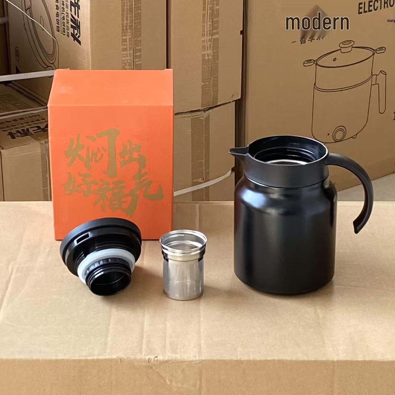 

Small Stainless Steel Insulated Teapot - Ideal for Brewing and Warming Tea, with Separate Tea Leaves Compartment - Perfect for Home or Gift