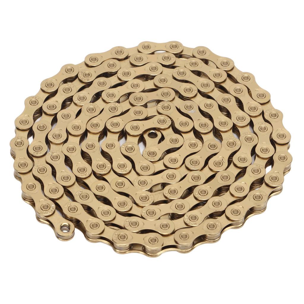 Mountain Bike Chain Strong Tensile Strength Impact Resistance Titanium Gold Color 9 Speed Road Bike Chain