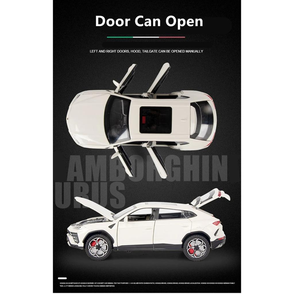 1/24 Lamborghini URUS Bison SUV-Sportwagenmodell aus Legierung, Druckguss-Geländewagen aus Metall, Automodellsimulation, Ton und Licht, Kinderspielzeug, Geschenk