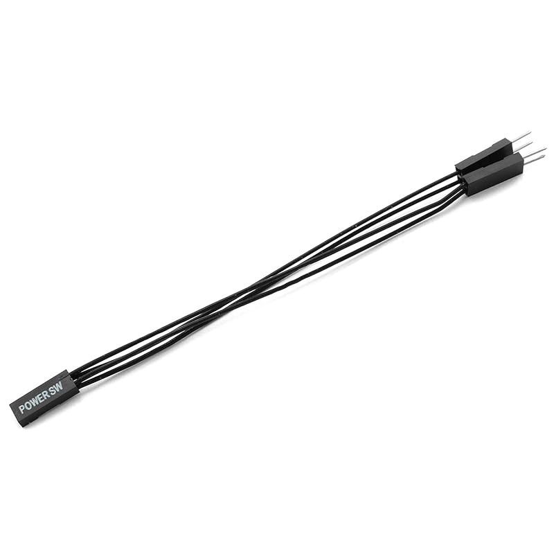 DGZZI 2 pin Single Female to Dual Male Black Jumper for PC motherboard 4pcs Power Light Emitting Diode Switch Reset HDD Hard Drive