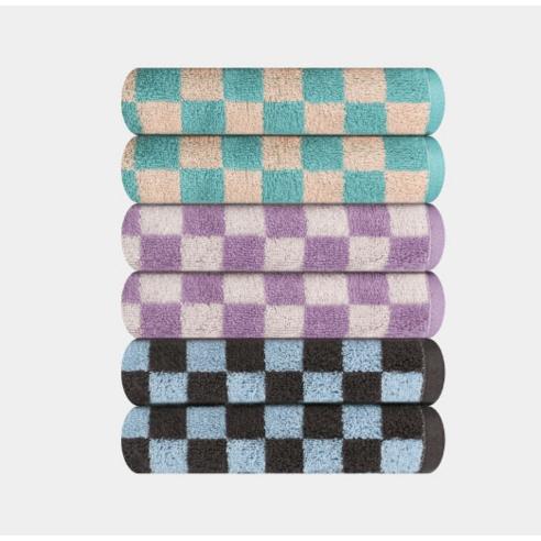 Songwol Towel Daily Check Facial Towel 180g Combed Cotton (180g x 5)