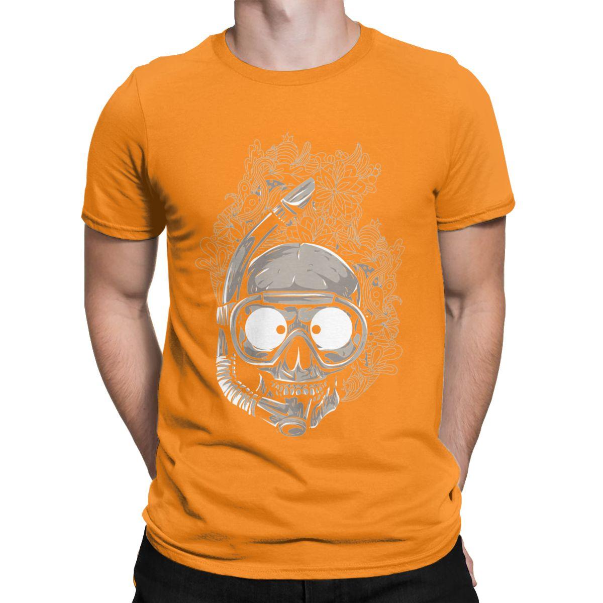 

Men Scuba Skull Dive Diver T Shirts Diving Cotton Tops Vintage Short Sleeve Round Collar Tees Party T-Shirt 4XL