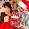 Christmas Themed Red Stripe Box Gift Wrap Holiday Event Decoration Supplies