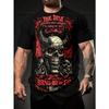 Herren Gothic Teufel Totenkopf T-Shirt - Ich komme für dich Aufdruck Oberteil, Street Trendy für Rockmusik, Halloween und Tägliches Anziehen