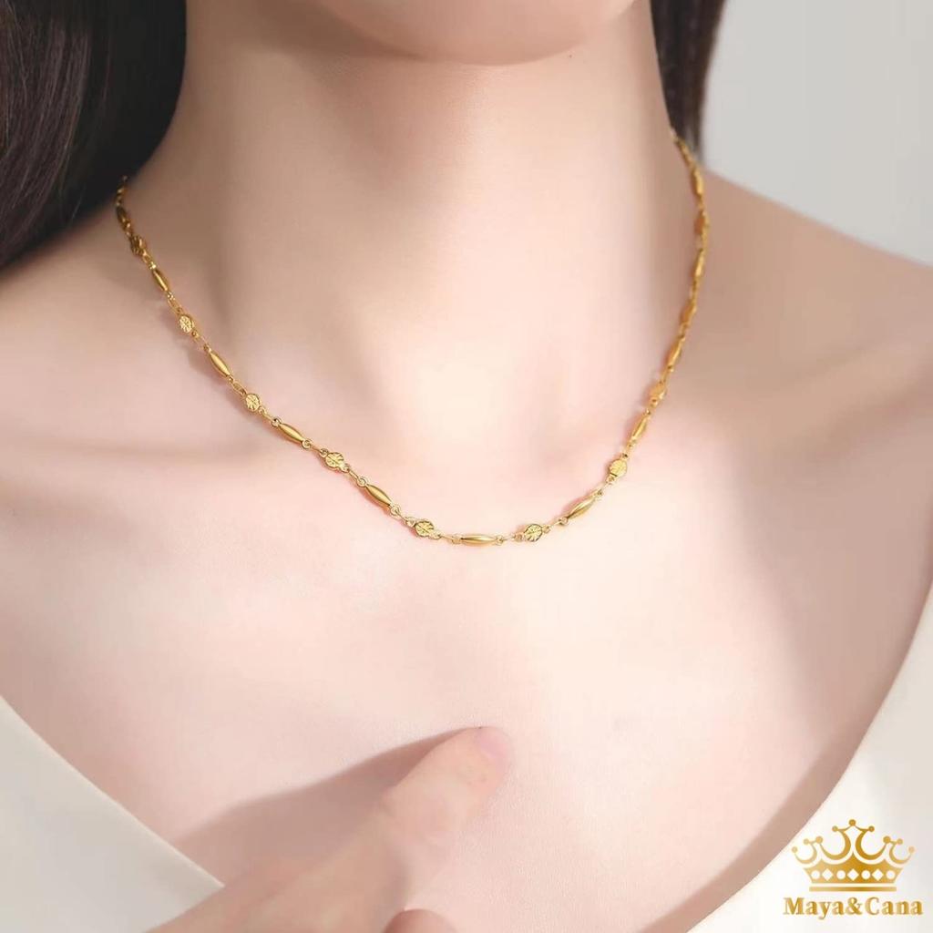 MAYA&CANA Women's Stylish Magnetic Necklace, 200mt, Two Magnetic Strips, Surgical Stainless Steel Necklace, 45cm Chain, Gift Box Included (Gold)