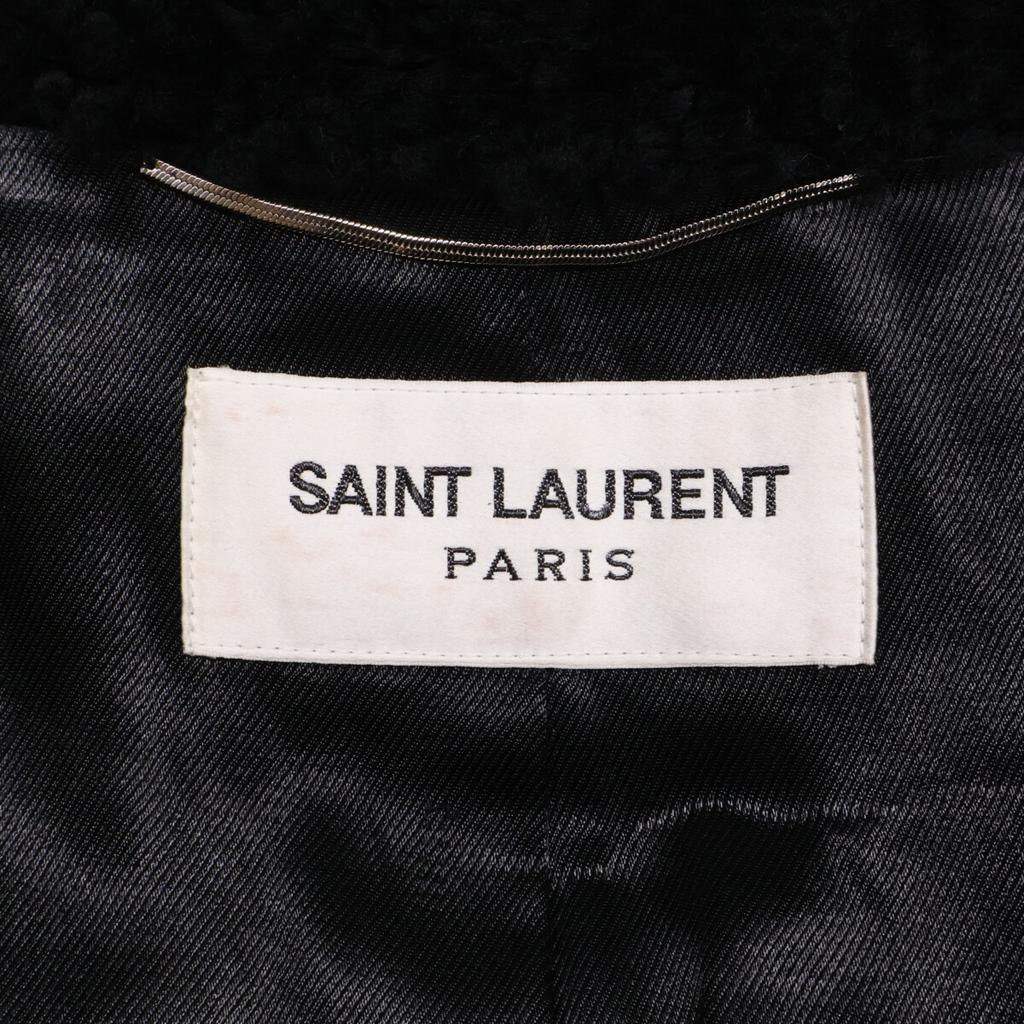 Saint Laurent Paris [Excellent Condition/Domestically Authorized] 524686 Y7SJ2 Mouton Shearling Center Vent Chesterfield Jacket Coat 46 blackUsed