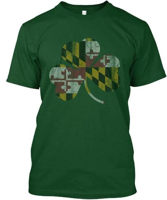 Irish Maryland Flag Shamrock St Patricks TTshirt Made in the USA Size S to 5XL 4XL
