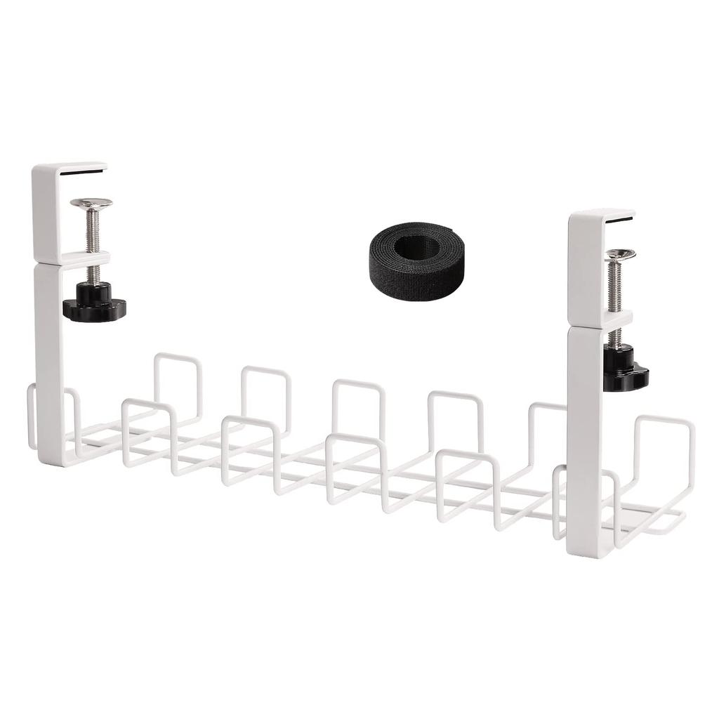 FUNHOO Cable Tray Width 40cm No Assembly Required Wire Organizer Cable Organizer Monitor Wiring Tray Made of Steel Durable Width 43cm Cable Box Cable