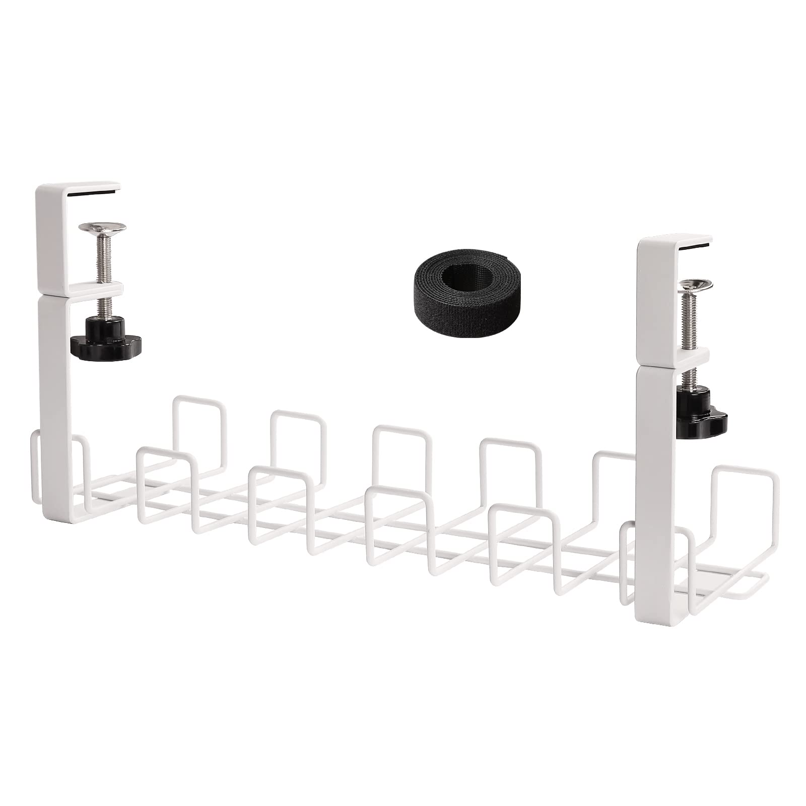 

FUNHOO Cable Tray, 40cm Wide, No Assembly Required, Cable Organizer, Monitor Cable Tray, Steel, Durable, 43cm Wide, Cable Box, Cable Organizer with