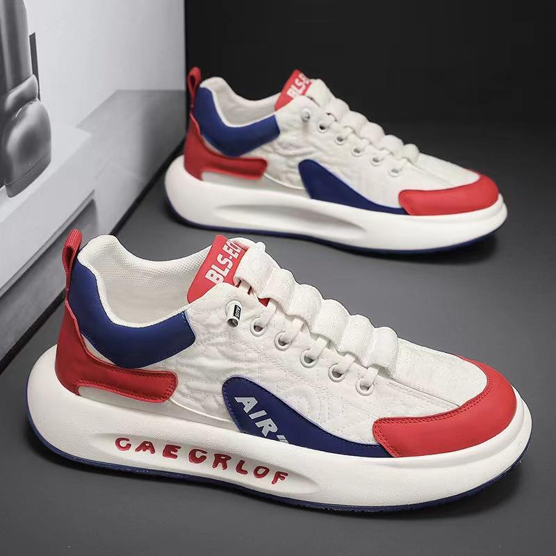 Contrast Color Designer Men Sneakers Shoes Tennis Sports Leather Autum Non-slip Walking Shoes Vulcanized Casual Shoe for Male