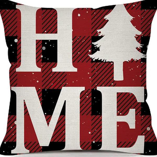 Christmas Pillowcase Linen Print Elk Snowman Home Decoration Sofa Cushion Cover