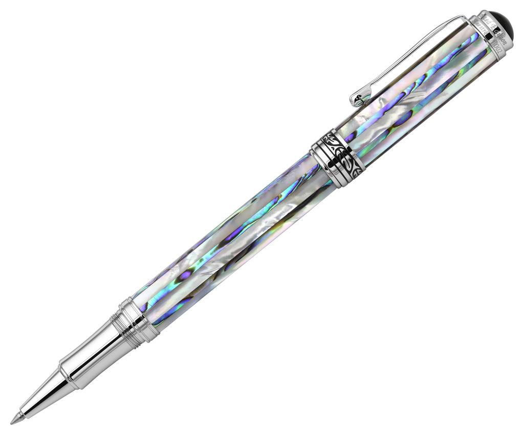 Xezo Maestro Jubilee Rollerball Saltwater White Mother of Pearl and Paua Limited Edition of 223 Handcrafted by Each Pen is Unique Pen, Shell, Pieces,