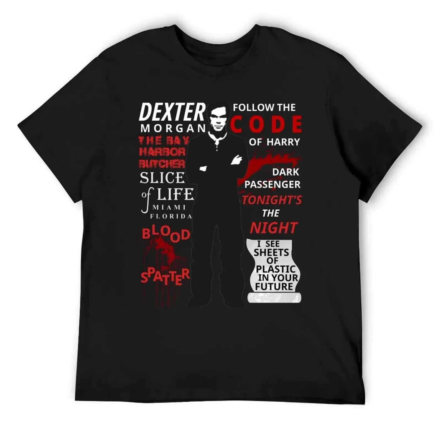 

Dexter T-Shirt croswit shirt man rapper graphic tees Louboutins outfits for men L чорний