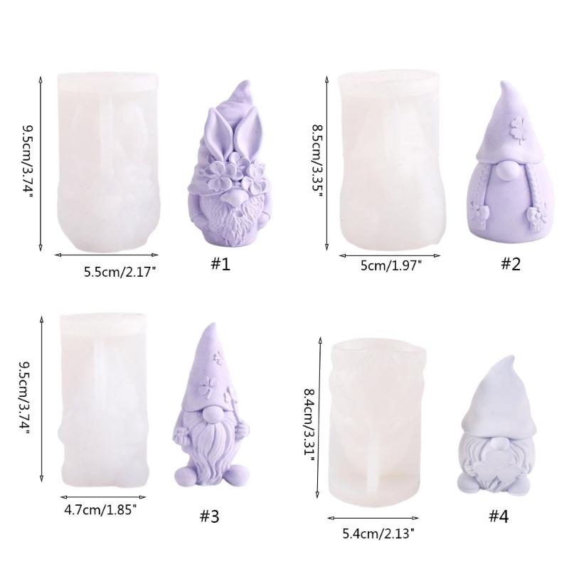 Christmas Gnome Candle Silicone Mold for DIY Candle Soap Plaster Desk Ornament Gnome Ornament Christmas Party Decor
